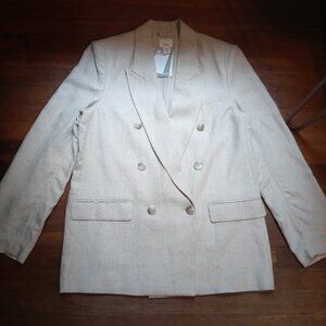 H&M Cream Double-Breasted Blazer
